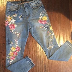 Nanette Lepore Embroidered Skinnies